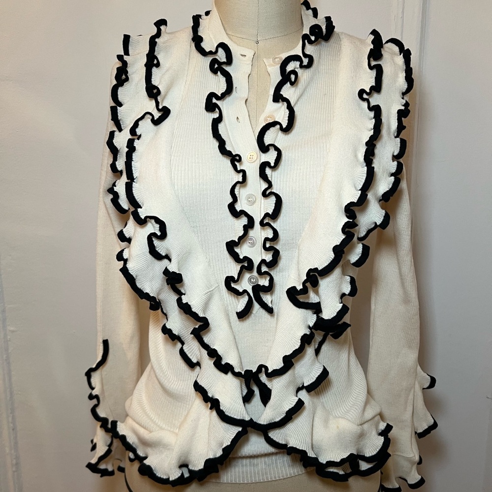 Alexander McQueen wool ruffle sweater